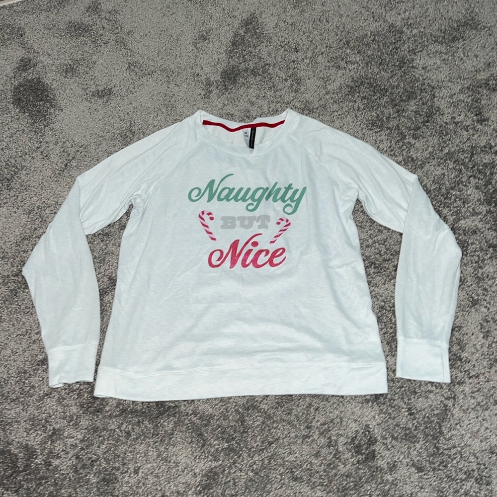 NEW - JACLYN INTIMATES - Whisperluxe Long Sleeve Holiday Pajama Lounge Shirt